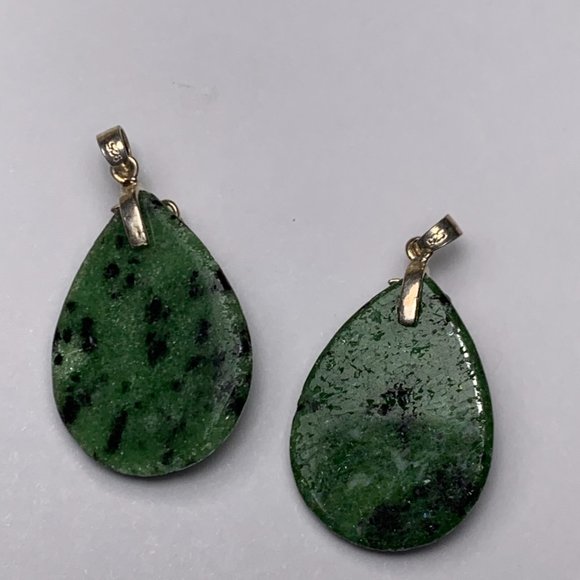 Ruby Zoisite Teardrop Pendant with Leaf Bail - Picture 4 of 14
